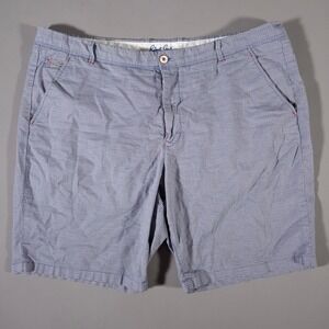 Robert Graham Shorts Mens 40 Blue White Micro Houndstooth Classic Fit Cotton